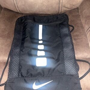 Nike Black and White Drawstring Backpack